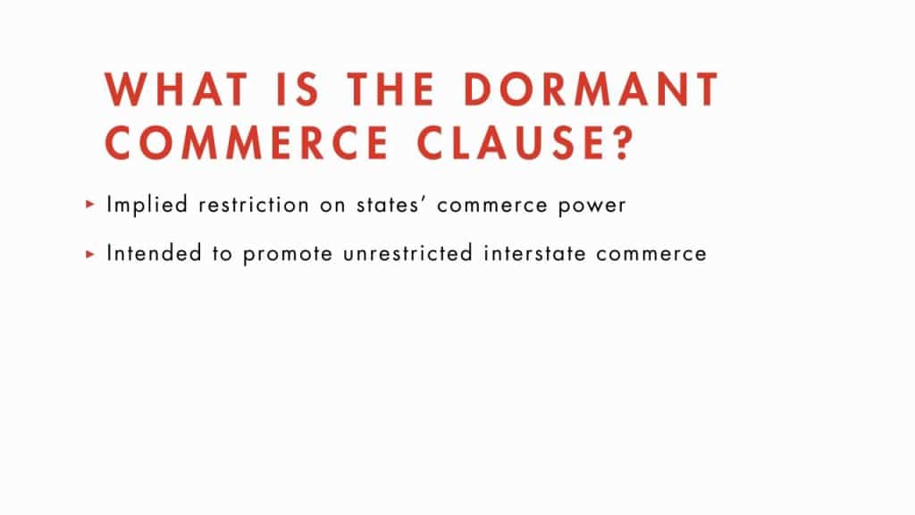 dormant commerce clause