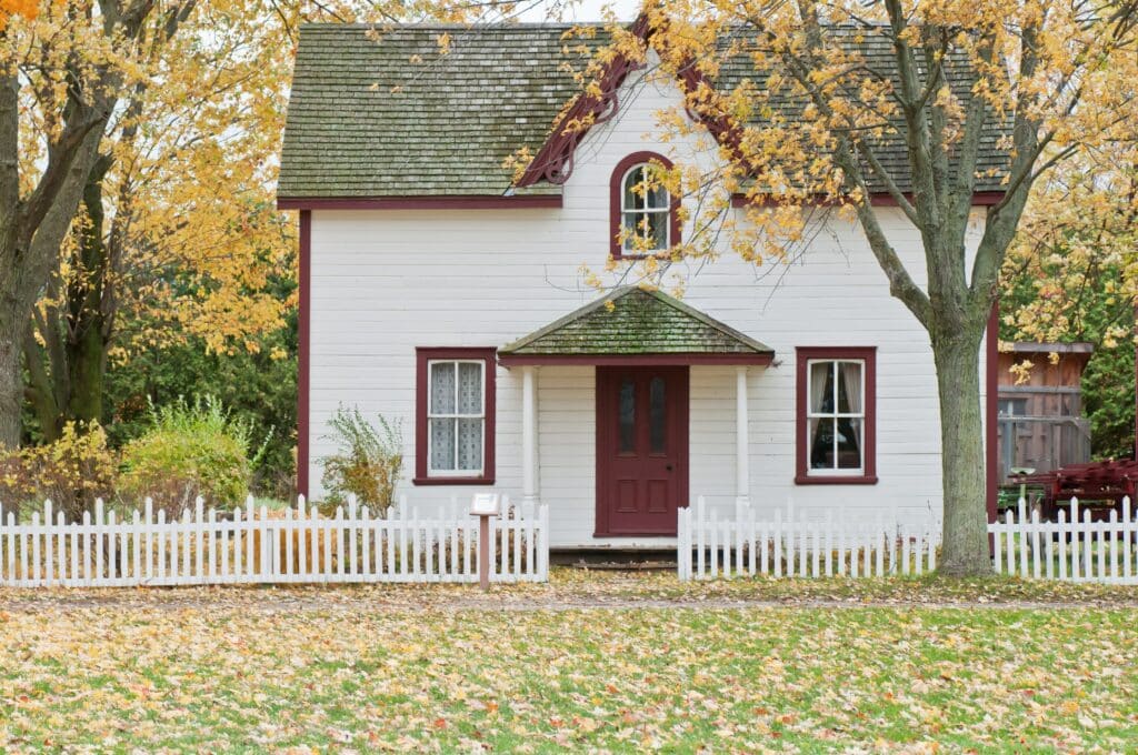 white house in the fall - Inland Empire foreclosure attorney