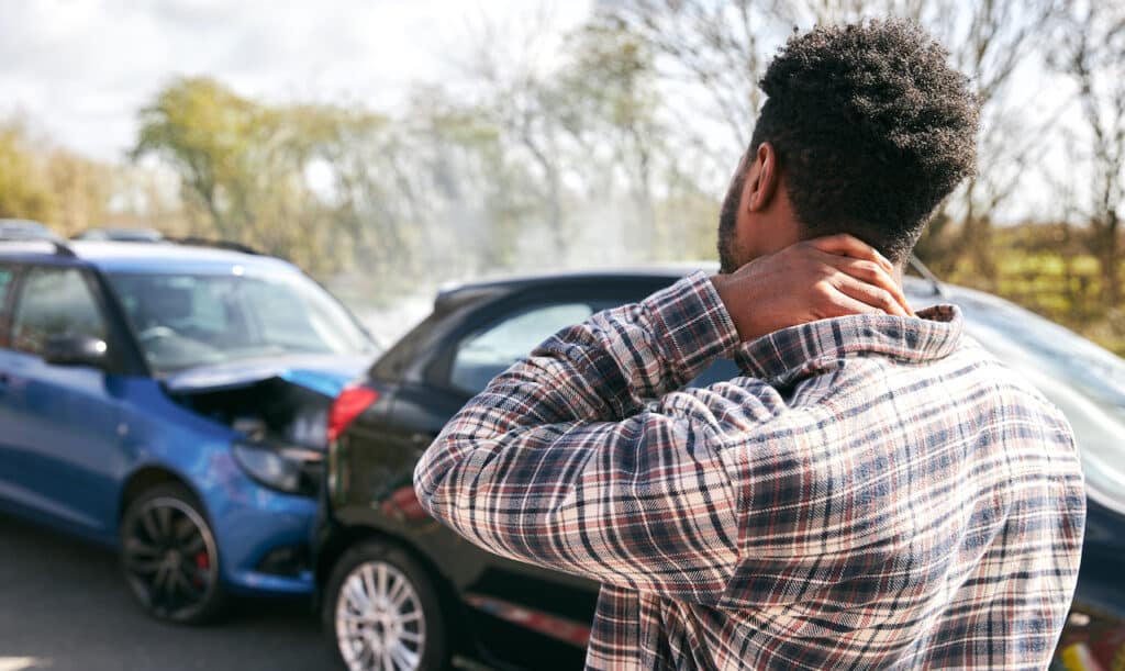 young man in crash needing personal injury lawyer